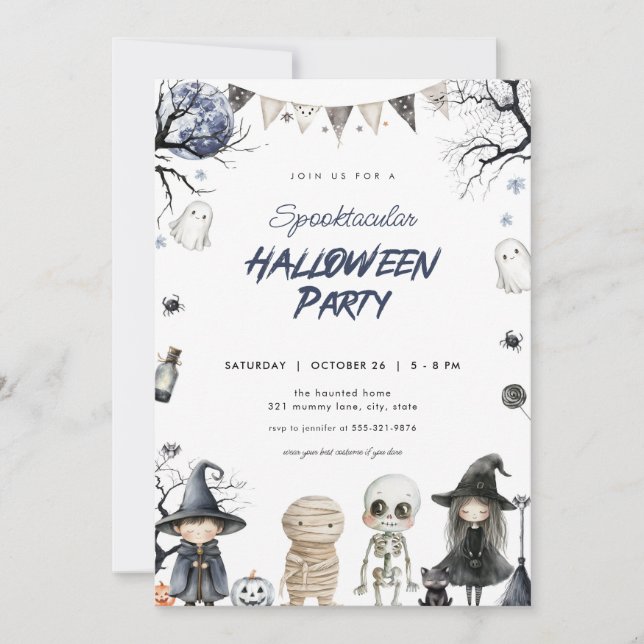 Spooktacular Halloween Costume Party-inbjudan Inbjudningar (Framsida)