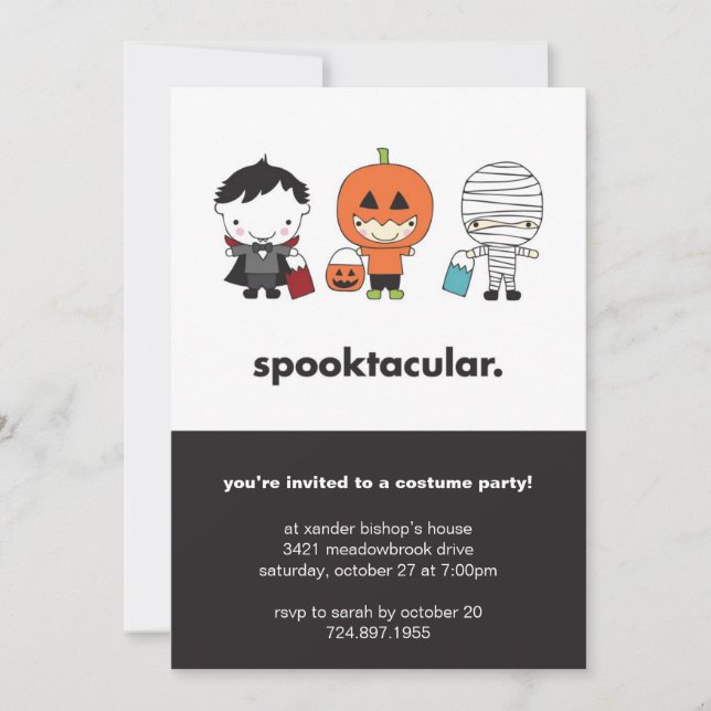 Spooktacular Halloween Costume Party-inbjudan Inbjudningar (Framsida)