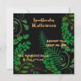 Spooktacular Halloween Creepy Spooky Greenery Mörk Kort