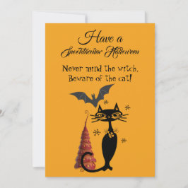 Spooktacular Halloween Dikt Black Cat Cute Creepy Julkort