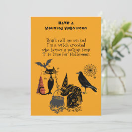 Spooktacular Halloween Dikt Black Cat Raven Witch