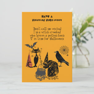 Spooktacular Halloween Dikt Black Cat Raven Witch