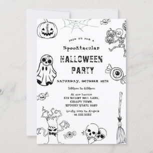 Spooktacular Halloween fest Balck Inbjudningar