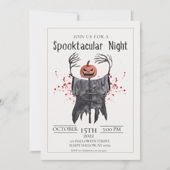 Spooktacular Halloween fest-inbjudan Inbjudningar (Framsida)