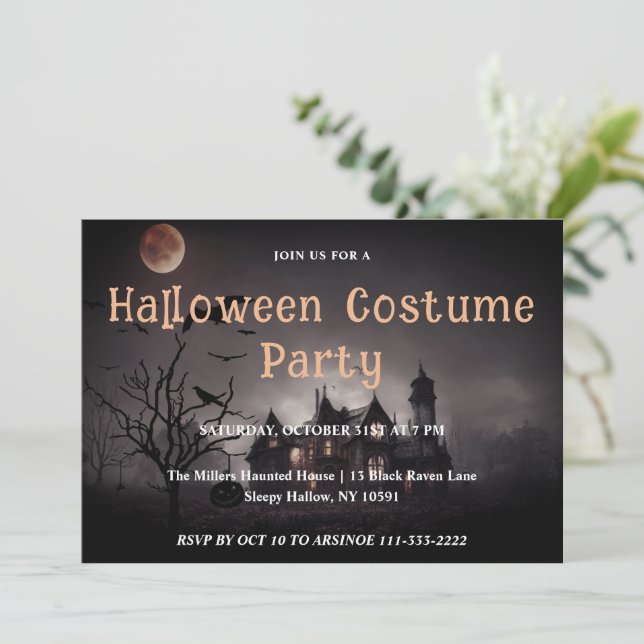 Spooktacular Halloween fest-inbjudan Inbjudningar (Stående Fram)