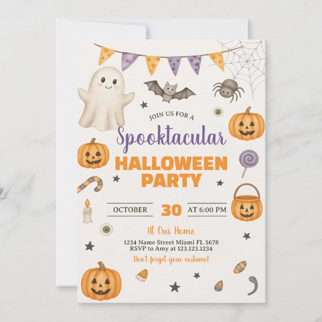 Spooktacular Halloween fest-inbjudan Inbjudningar (Framsida)