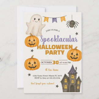 Spooktacular Halloween fest-inbjudan Inbjudningar