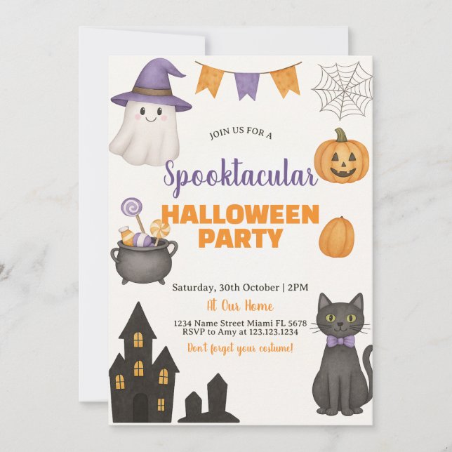 Spooktacular Halloween fest-inbjudan Inbjudningar (Framsida)