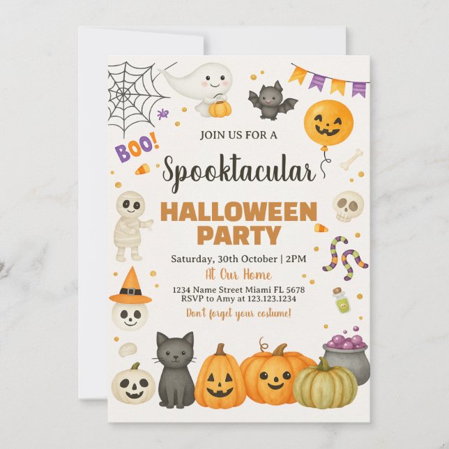 Spooktacular Halloween fest-inbjudan Inbjudningar (Framsida)