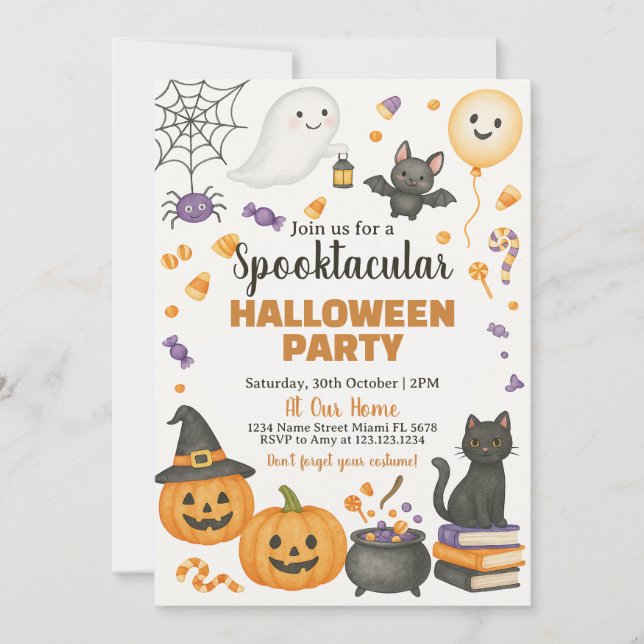 Spooktacular Halloween fest-inbjudan Inbjudningar (Framsida)