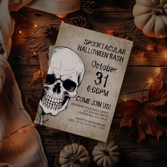 Spooktacular Halloween fest Inbjudningar (Set the mood for your eerie Halloween party with creepy invitations, perfect for a haunting night!)