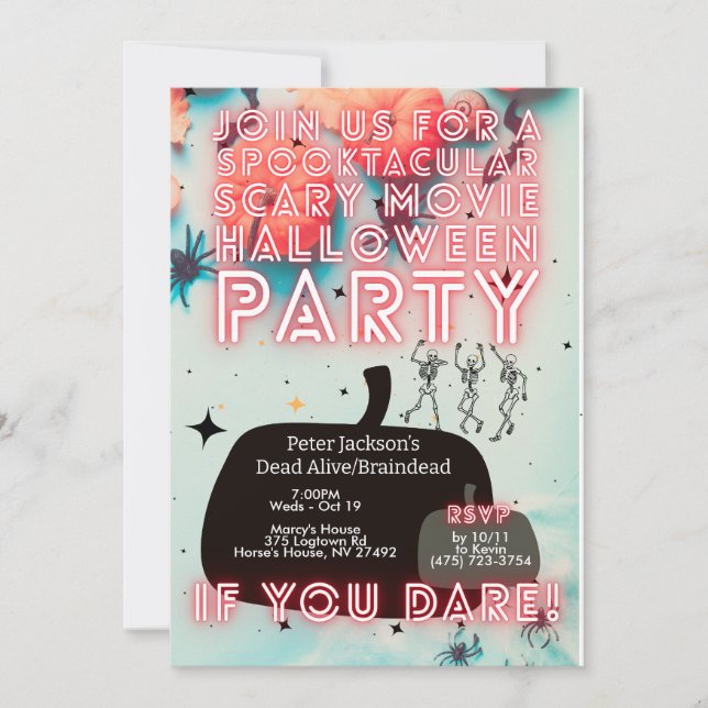 Spooktacular Halloween fest Scary Movie Inbjudan (Framsida)