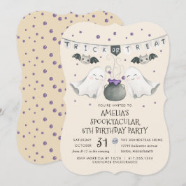 Spooktacular Halloween Ghost Födelsedagsfest Invit Inbjudningar