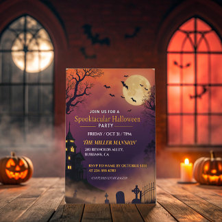 Spooktacular Halloween | Hemlig mansion gotiic Inbjudningar