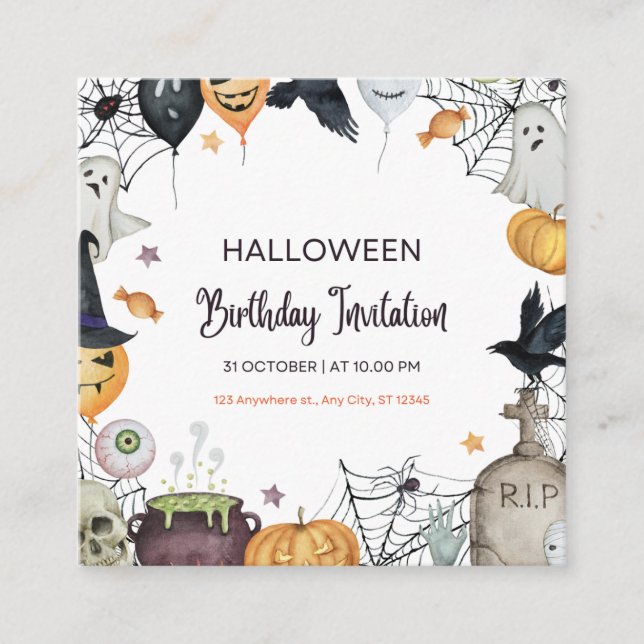 Spooktacular Halloween-inbjudningskort Tilläggskort (Framsida)