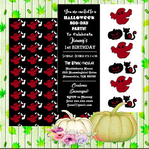 Spooktacular Halloween Jack o lantern Boo Birthday Inbjudningar