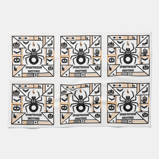 spooktaculär halloween kökshandduk (Horisontell)
