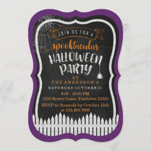 Spooktacular Halloween Modern Party-inbjudningar Inbjudningar