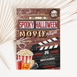 Spooktacular Halloween Movie Night Party Inbjudningar