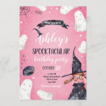 Spooktacular Halloween Witch Hat Ghost Birthday