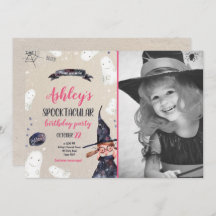 Spooktacular Halloween Witch Hat Ghost Birthday