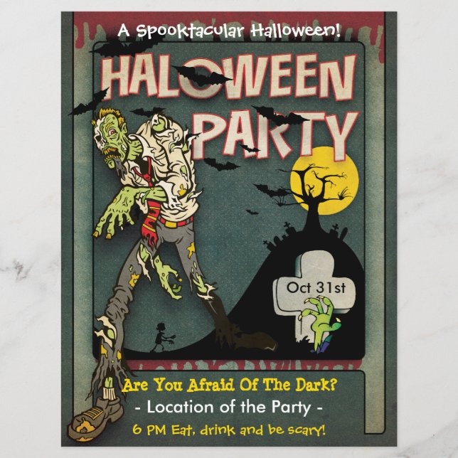 Spooktacular Halloween Zombie Party Reklamblad (Framsidan)
