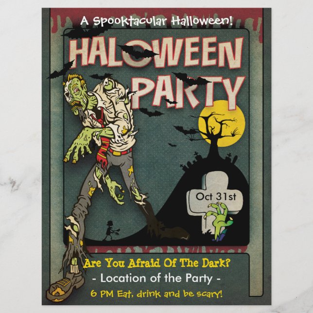 Spooktacular Halloween Zombie Party Reklamblad (Framsidan)