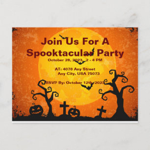 Spooktaculär inbjudan till Halloween fest, vykort