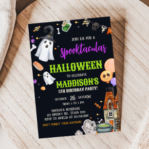 Spooktacular Kids Costume Halloween Födelsedagsfes Inbjudningar