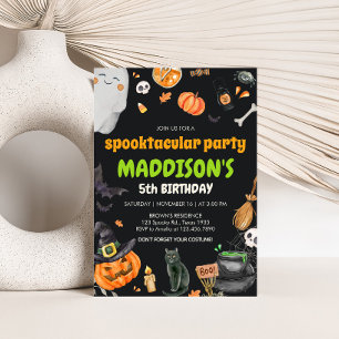 Spooktacular Kids Costume Halloween Födelsedagsfes Inbjudningar