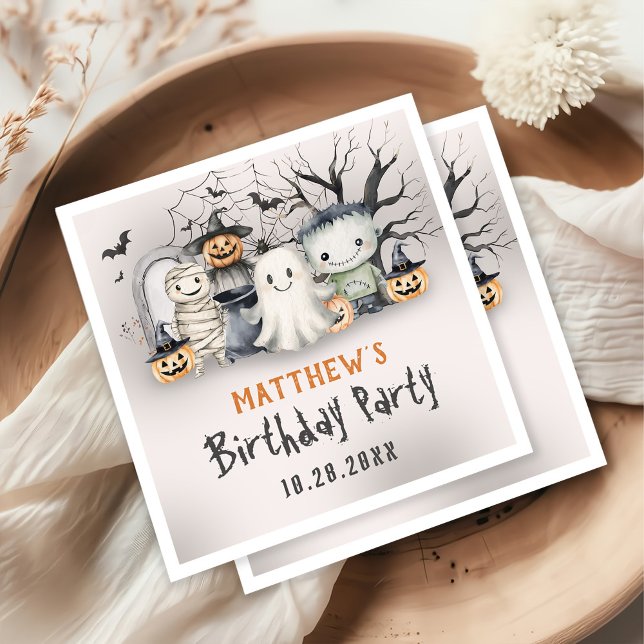 Spooktacular Kids Halloween Birthday Pappersservett (Skapare uppladdad)
