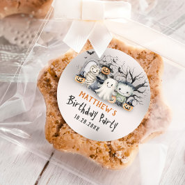 Spooktacular Kids Halloween Birthday Runt Klistermärke