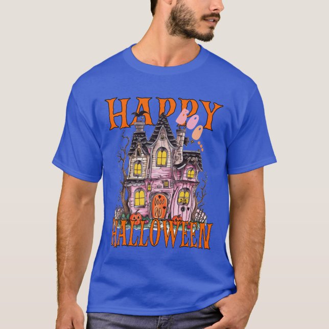 "Spooktacular Laughs Await, Happy halloween!" T Shirt (Framsida)