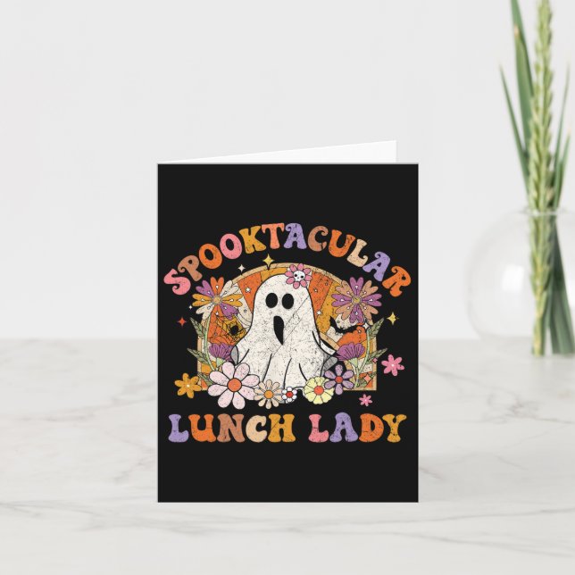 Spooktacular Lunch Dam Happy halloween Spooky Mat Kort (Framsida)