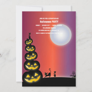 Spooktaculär Mörk Haunted House Halloween fest I Inbjudningar