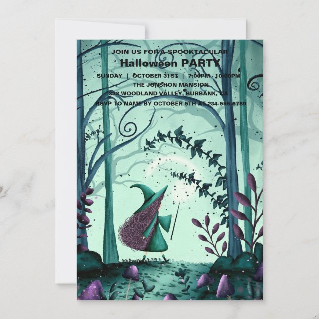 Spooktaculär Mörk Haunted House Halloween fest I Inbjudningar (Framsida)