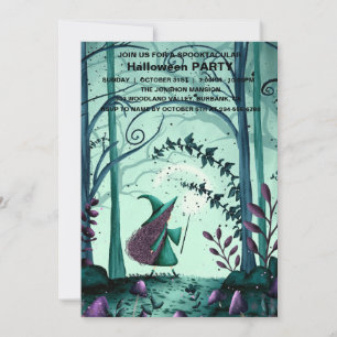 Spooktaculär Mörk Haunted House Halloween fest I Inbjudningar