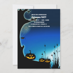 Spooktaculär Mörk Haunted House Halloween fest I Inbjudningar