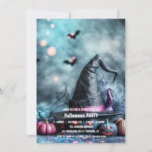 Spooktaculär Mörk Haunted House Halloween fest I Inbjudningar