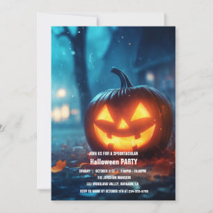 Spooktaculär Mörk Haunted House Halloween fest I Inbjudningar