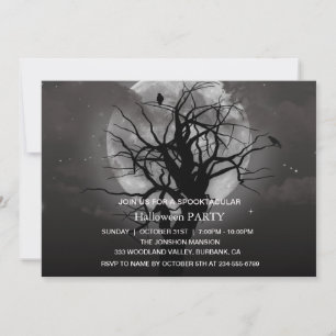 Spooktacular Mörk Haunted House Halloween fest Inbjudningar