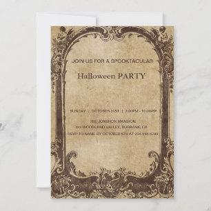 Spooktaculär Mörk Vintage Gothic Halloween fest Inbjudningar