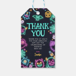 Spooktacular Neon Halloween Birthday Presentetikett