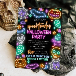 Spooktacular Neon Halloween Invitation Inbjudningar