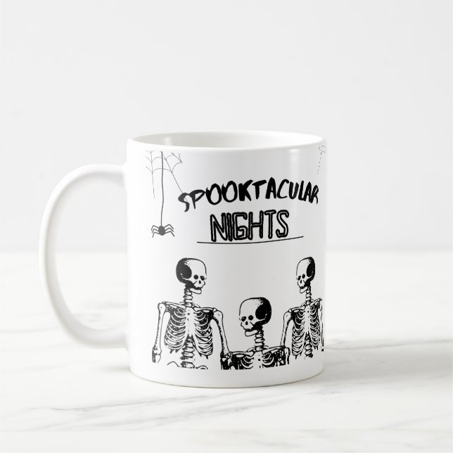 Spooktacular Nights Happy halloween Funny skalle Kaffemugg (Vänster)