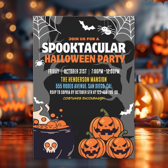 Spooktacular Party Funny Halloween Inbjudningar (Skapare uppladdad)