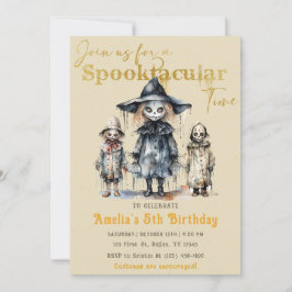 Spooktacular Party Halloween Witches Birthday Inbjudningar
