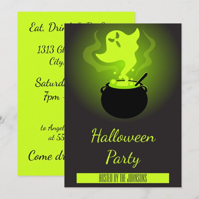 Spooktacular Party Inbjudningar (Fram/baksida)