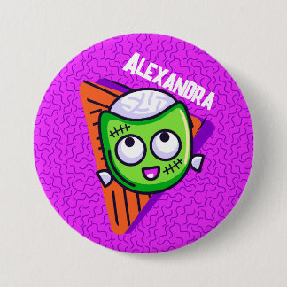 Spooktacular Personalized Zombie Button - purple Knapp