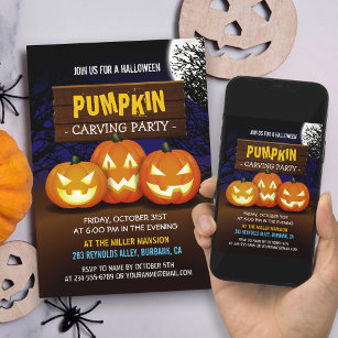 Spooktacular Pumpkin Carving Halloween fest Inbjudningar